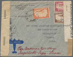 Belgisch-Kongo: 1942. Air Mail Envelope Addressed To Indianapolis Bearing Belgian Congo Air Mail Yve - Other & Unclassified