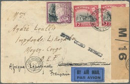 Belgisch-Kongo: 1943. Air Mail Envelope Addressed To The French Middle Congo Bearing SG 155b, 2p Car - Andere & Zonder Classificatie