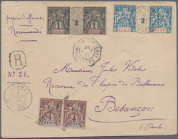 Benin: 1901. Registered Envelope Addressed To France Bearing 'Benin' Yvert 33, 1c Black/azure (inter - Benin – Dahomey (1960-...)