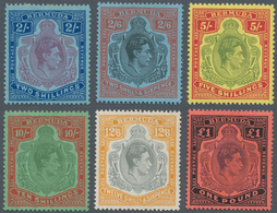 Bermuda-Inseln: 1938/1953, KGVI High Value Definitives Complete Simplified Set Of Six 2s. To 1pd., M - Bermudes