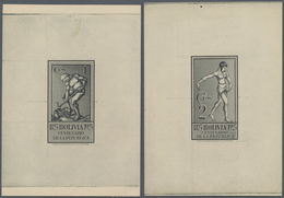 Bolivien: 1925, 100 Years Republic Two Prepared But UNISSUED Stamps 1c. Mine Worker And 2c. Sower In - Bolivia