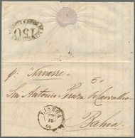 Brasilien: 1860, Folded Letter From LISBOA "P. Navarre" To Bahia Rated "150" /Reis) On Reverse. - Other & Unclassified