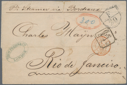 Brasilien: 1863. Folded Entire Addressed (vertical Fold With Small Tears At Top And Bottom) To Rio D - Otros & Sin Clasificación