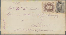 Brasilien: 1866, 20 R Deep Violet-brown And 80 R Violet, Both Perf. 12 (minimal Stains) On Envelope - Otros & Sin Clasificación