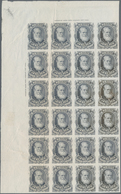 Brasilien: 1878-79, 1.000 R. Gray-lilac Imperf Block Of 24 On White Wove Paper, Top Left Wide Corner - Andere & Zonder Classificatie