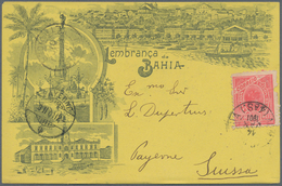 Brasilien: 1901, Beautiful Ppc Showing A View Of BAHIA Franked With With 100 Reis To Switzerland. - Otros & Sin Clasificación