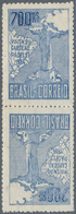 Brasilien: 1934, Cardinal Pacelli's Visit, 700r. Blue, Tête-bêche Pair, Fresh Colour, Unmounted Mint - Other & Unclassified