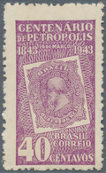 Brasilien: 1943, 100th Anniversary Of Petropolis, 40c. Violet, Wm "O", Fresh Colour Mint O.g. Previo - Altri & Non Classificati