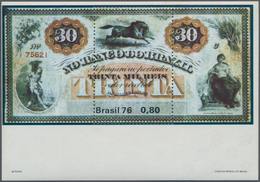 Brasilien: 1976. Souvenir Sheet "Bank Of Brazil" Showing VARIETY: Logo And "agencia 1000" Are Missed - Other & Unclassified