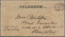 Britisch-Guyana: 1879. Telegram Envelope (opened For Display, Flap Missing) Addressed To New Amsterd - Brits-Guiana (...-1966)