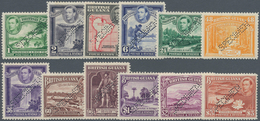 Britisch-Guyana: 1938/1952, KGVI Definitives Complete Set Of 12 Perf. SPECIMEN, Mint Lightly Hinged - Guyane Britannique (...-1966)