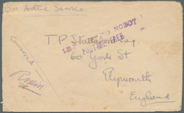 Britisch-Ostafrika Und Uganda: 1916. Stampless Envelope Addressed To England Endorsed 'On Active Ser - Herrschaften Von Ostafrika Und Uganda