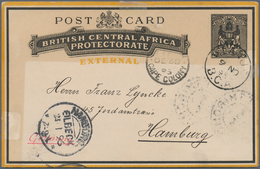 Britisch-Zentralafrika: 1895. Postal Stationery Card 2d Black (external) Addressed To Germany Cancel - Sonstige & Ohne Zuordnung