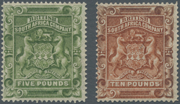 Britische Südafrika-Gesellschaft: 1892, £5 Sage-green And £10 Brown, Unused No Gum, Signed And Certi - Unclassified