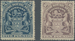 Britische Südafrika-Gesellschaft: 1901, £5 Deep Blue And £10 Lilac, Mint Original Gum With Adhesion - Non Classificati