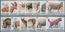 Burundi: 1983, African Wildlife Complete Set Of 13 From 2fr. To 85fr. (Lion, Giraffe, Rhinoceros, El - Autres & Non Classés