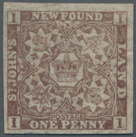 Neufundland: 1862, 1 D Chocolate-brown, Hand-made Paper, Fine Example With Full Margins, Without Gum - 1857-1861