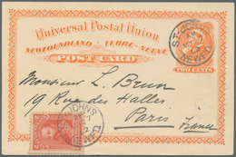 Neufundland: 1902. Newfoundland Postal Stationery Card 'two Cents' Orange Upgraded With SG 86, 2c Or - 1857-1861
