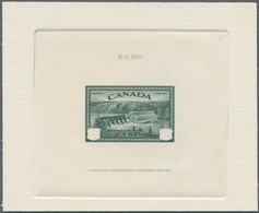 Canada: 1942, St. Maurice River Power Station Progressive Die Proof Sunk On Card In Deep Green, Fine - Other & Unclassified