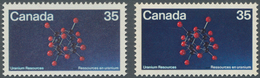 Canada: 1980, Uranium 35 C. Witht Error "printed On Gummed Side", Mint Never Hinged, Fine - Andere & Zonder Classificatie