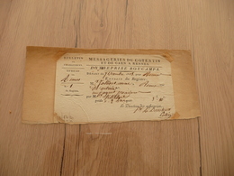 Lettre De Voiture Roulage Commerce Bulletin Chargement Messagerie Contentin Caen Rennes 1828 - Trasporti