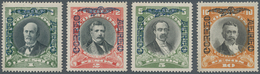 Chile: 1928, Airmail 1 Pesos- 10 Pesos, All With Surcharge Error AEREU (instead Of AEREO), From Shee - Chile