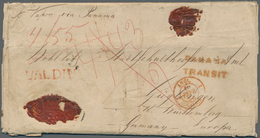 Chile - Besonderheiten: 1854, Entire Folded Letter W. Red S. L. "VALDIV." Of Valdivia To "most Honor - Chile