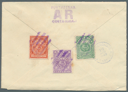 Costa Rica: 1893. Registered Advice Of Receipt Envelope Addressed To 'Captain Bass, Agent P.S.N. C. - Costa Rica