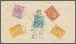 Costa Rica: 1896. Registered, Advice Of Receipt Envelope Addressed To 'Captain Bass, Agent P.S.N.C. - Costa Rica