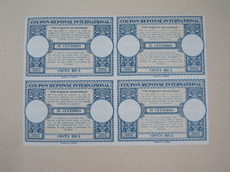 Costa Rica: 1947, INTERNATIONAL REPLY COUPON »Costa Rica - 35 Céntimos« (London Design) In A Bloc Of - Costa Rica