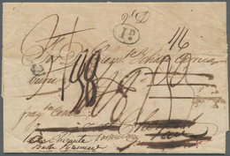 Cuba: 1838. Pre Stamp Envelope (soiled) To France Written From Havana Dated '17th Feb 1838' Charged - Other & Unclassified