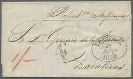 Cuba: 1855. Stampless Envelope Written From Havana Dated '24 June 1855' Addressed To Zacatecas, Mexi - Other & Unclassified