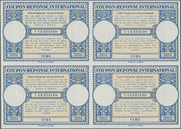 Cuba: 1947. International Reply Coupon 7 Centavos (London Type) In An Unused Block Of 4. Issued Marc - Other & Unclassified