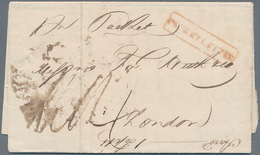 Dänisch-Westindien - Vorphilatelie: 1836, "Packet Letter" Red Frame Handstamp On Complete Folded Let - Denmark (West Indies)