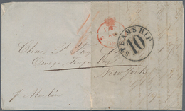 Dänisch-Westindien - Vorphilatelie: 1853 Letter From St. Thomas To New York By Ship "Merlin", Bearin - Danimarca (Antille)
