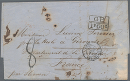 Dänisch-Westindien: 1863/1865 Two Stampless Letters From St. Thomas To France Via London And Paris, - Dänische Antillen (Westindien)