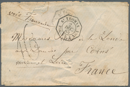 Dänisch-Westindien: 1865. Stampless Envelope Addressed To France Cancelled By Octagonal French Paque - Denmark (West Indies)