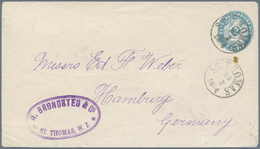 Dänisch-Westindien: 1884, 2 C Ultramarine Postal Stationery Cover With Circle Stamp "ST. THOMAS" As - Denmark (West Indies)