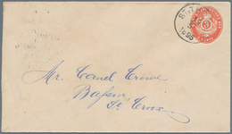 Dänisch-Westindien: 1896, 3 C Red Postal Stationery Cover Cancelled With Circle Stamp From St. Thoma - Denmark (West Indies)