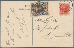 Dänisch-Westindien: 1905, Picture Card Bearing 10 BIT (round Corner Down Left ) And Brown/blue Vigne - Danemark (Antilles)