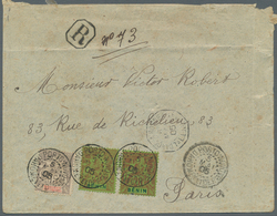 Dahomey: 1905. Registered Envelope To France Bearing Dahomey Yvert 3, 15c Grey Mixed With Benin Yver - Bénin – Dahomey (1960-...)