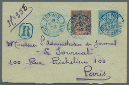 Elfenbeinküste: 1903. Registered Postal Stationery Envelope 15c Blue Upgraded With Ivory Coast Yvert - Côte D'Ivoire (1960-...)