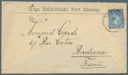 Falklandinseln: 1899. Envelope Addressed To Bordeaux Headed 'Hugo Schlottfeldt, Port Stanley' Bearin - Falkland Islands