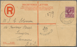 Falklandinseln: 1937. Registered Letter Envelope Bearing SG 121, 6d Purple Tied By Port Stanley/Falk - Falklandinseln