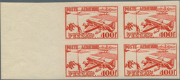 Fezzan: 1948, Imperf Air Mail Set Of Two Values In Margin Blocks Of Four, Mint Never Hinged, Fine An - Covers & Documents