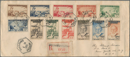 Fezzan: 1951, Definitives "Agriculture And Bey Ahmed", 30c. To 50fr., Complete Set Of Twelve Stamps - Covers & Documents