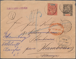 Französisch-Guinea: 1899. Registered Guinee Française Postal Stationery Envelope 25c Black/rose Upgr - Other & Unclassified