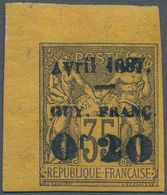 Französisch-Guyana: 1887, 35 C. Allegory Black-brown On Dark Yellow With Overprint 'AVRIL 1887 / GUY - Brieven En Documenten