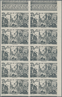 Französisch-Ozeanien: 1946, From Tchad To Rhine Complete Set Of Six In IMPERFORATE Blocks Of Ten, Mi - Lettres & Documents