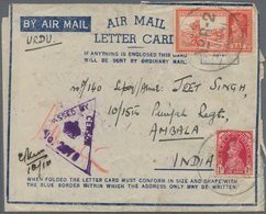 Französisch-Sudan: 1941. Air Mail Letter Card Written From 'Indian Forces In Sudan' Addressed To Ind - Covers & Documents